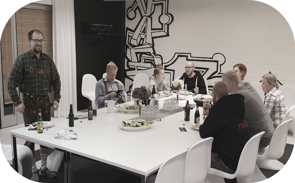 Team sitting around table